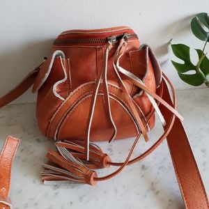 Orange Latico tassel bag